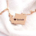 Washington State Map Heart Name Necklace Washington State map heart name necklace product view