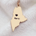 Custom Maine Name Necklace Maine state-shaped custom name necklace