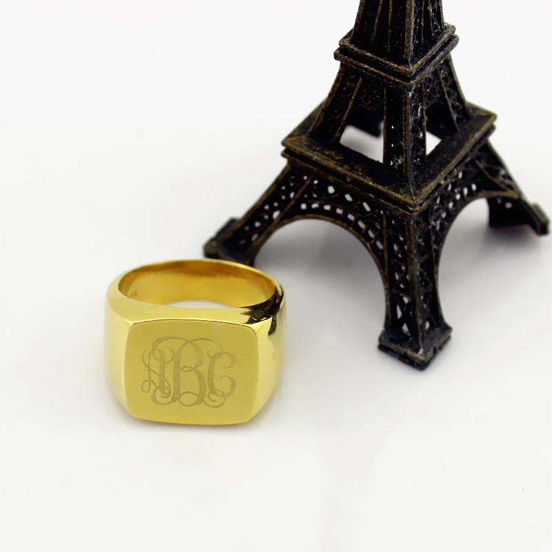18ct Gold Plated Monogram Initial Ring 18ct gold plated monogram initial ring product view