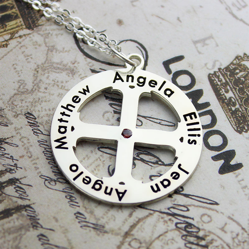 Family Circle Cross Name Necklace Family Circle Cross Name Necklace