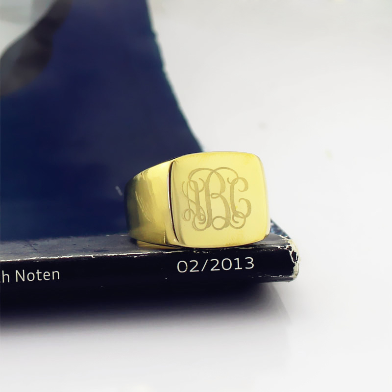 18ct Gold Plated Monogram Initial Ring 18ct gold plated monogram initial ring product view