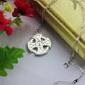 Engraved Celtic cross pendant necklace
