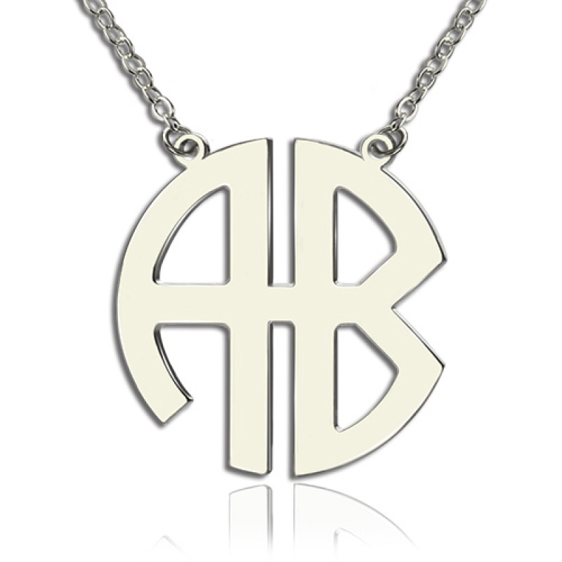 Personalised Two Initial Block Monogram Necklace Personalised two-initial block monogram pendant necklace