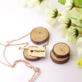 Oklahoma state map heart name necklace alternate view