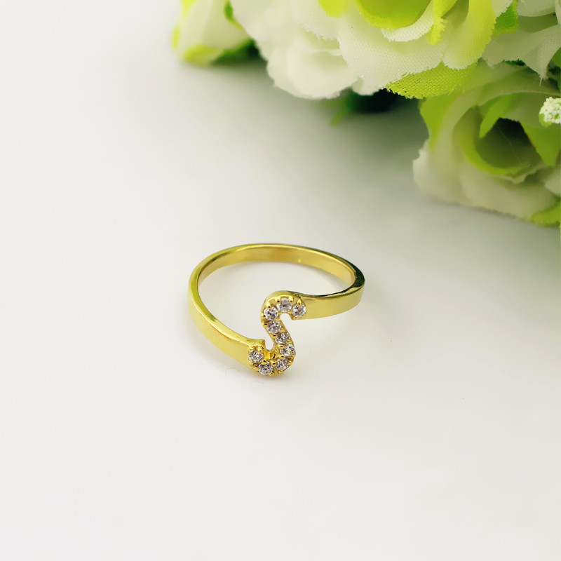 Birthstone Initial Ring Birthstone initial ring product image