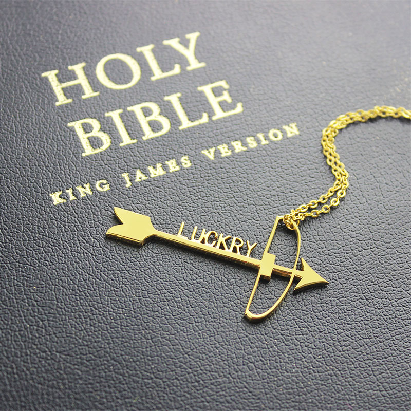 Arrow Cross Name Necklace Personalised arrow cross name necklace product view