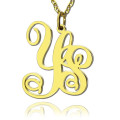 18ct gold plated two-initial heart monogram necklace