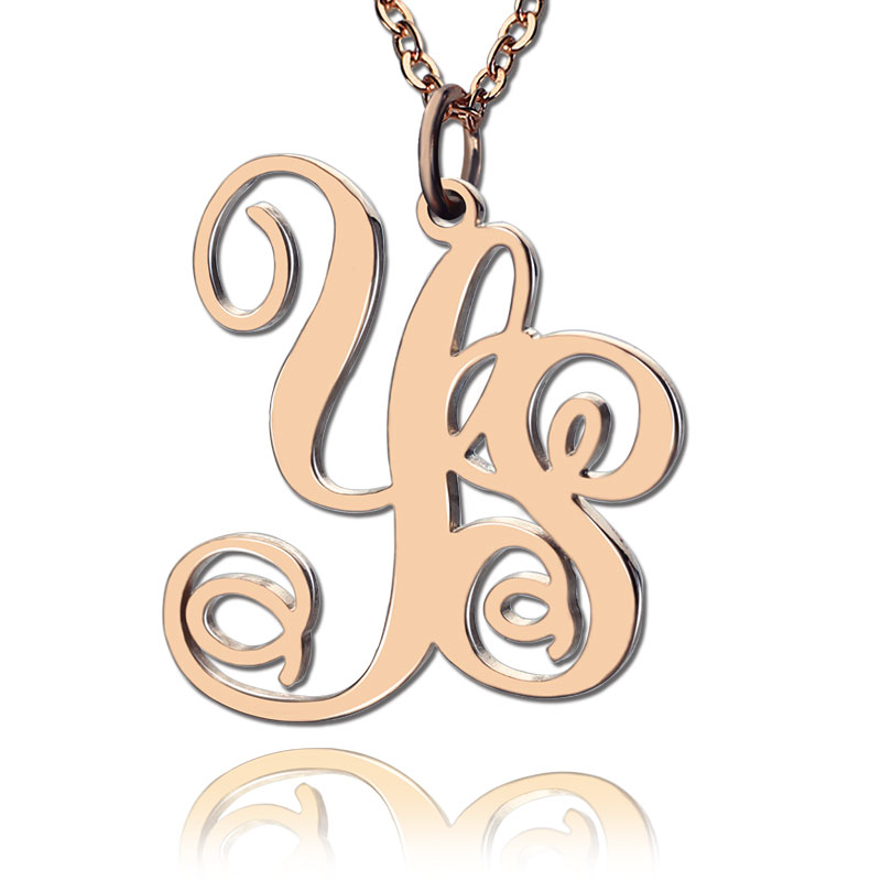 Personalised 2 Initial Vine Monogram Necklace Personalised vine font two initial monogram necklace