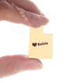 Utah State Heart Name Necklace View Custom Utah state-shaped heart name necklace view