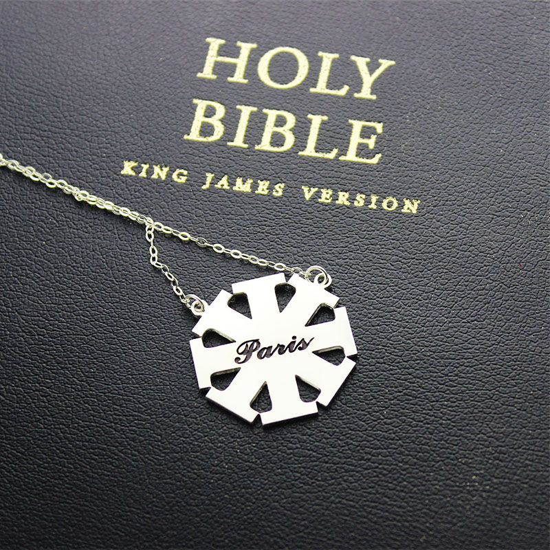 Sterling Silver Cross Name Necklace Sterling silver cross name necklace product view