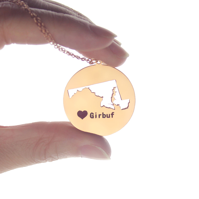 Custom Maryland State Name Necklace Custom Maryland state name necklace product image