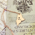 Maine Heart Name Necklace Detail Heart detail on custom Maine state necklace