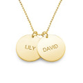 Personalised 18ct Gold Plated Silver Disc Necklace Personalised 18ct gold-plated silver disc pendant necklace