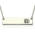Engraved Monogram Initial Bar Necklace Engraved monogram initial bar necklace in sterling silver