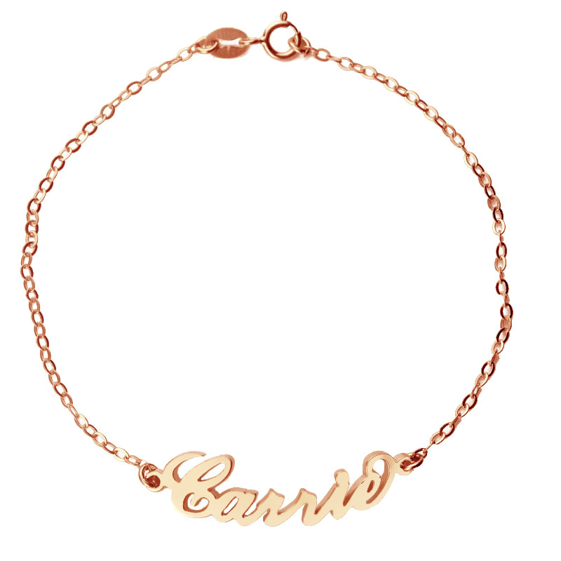 Carrie Style Name Bracelet Carrie-style personalised name bracelet with cable chain