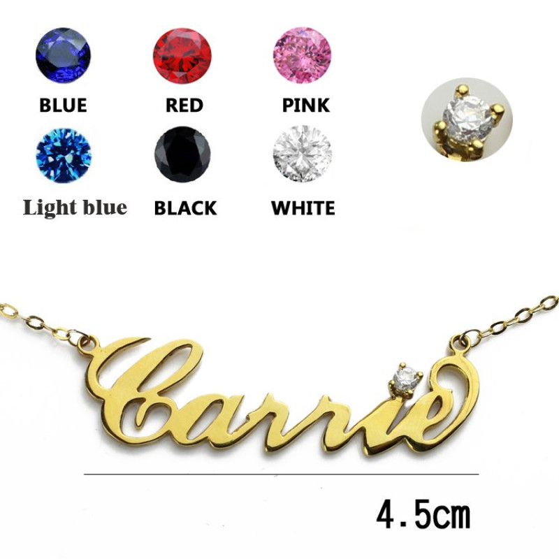 Carrie Nameplate Necklace Carrie-style nameplate necklace
