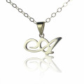 Sterling silver letter necklace with a single initial pendant