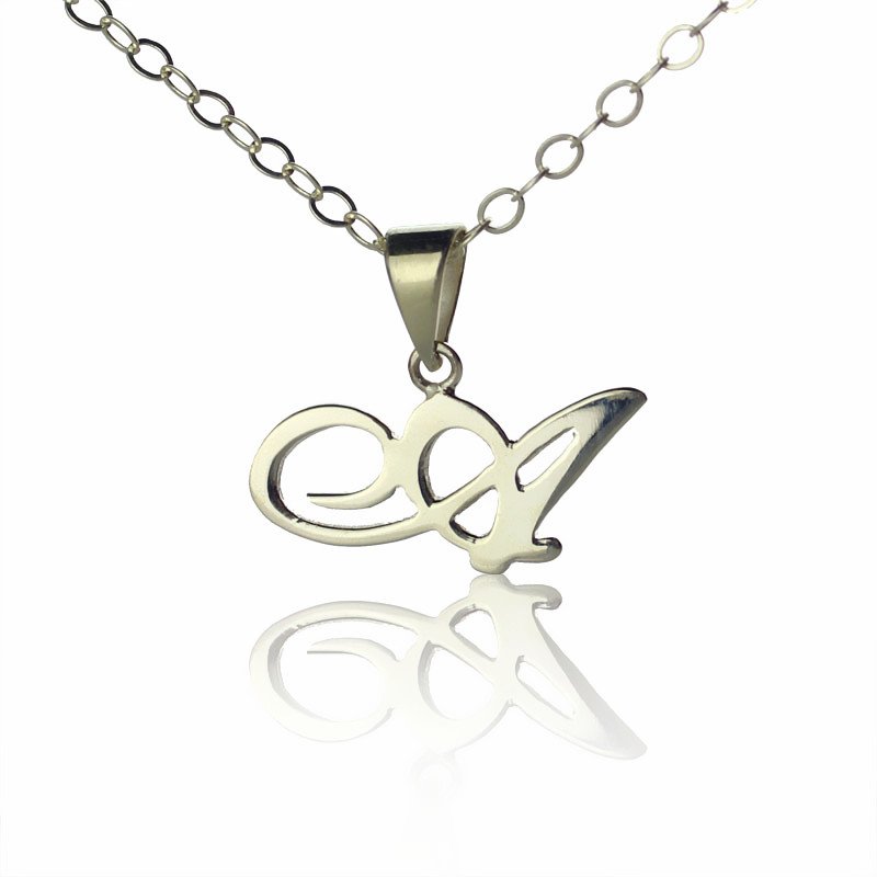Sterling silver letter necklace with a single initial pendant