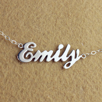 Custom Cursive Name Necklace Sterling Silver Custom Cursive Name Necklace Sterling Silver
