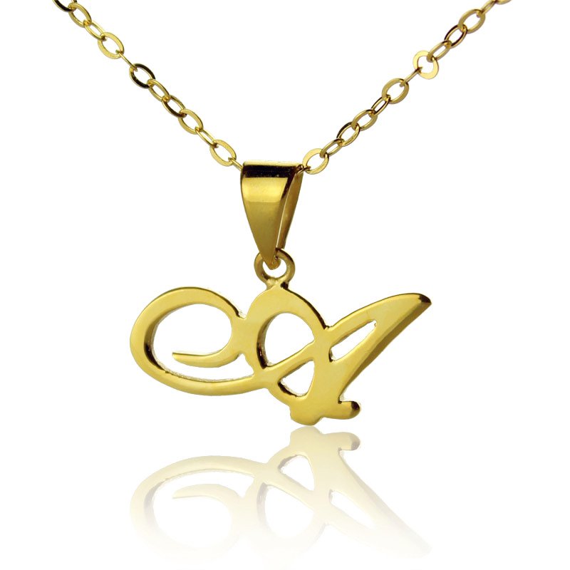 Personalised 18ct gold-plated initial letter necklace
