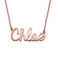 Cursive Name Necklace in Rose Gold Plating Rose gold plated cursive personalised name necklace