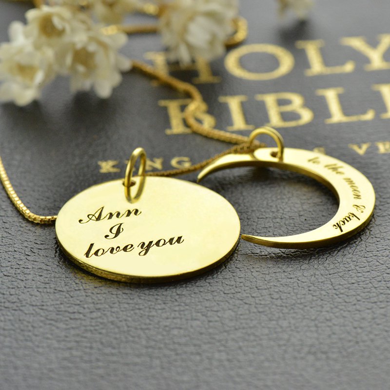 I Love You to the Moon and Back love necklace product photo