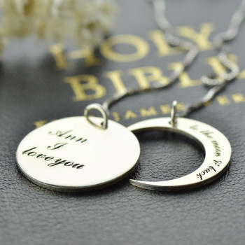 Personalised I Love You to the Moon and Back Love Necklace Sterling Silver Personalised I Love You to the Moon and Back Love Necklace Sterling Silver