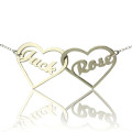 Double Heart Name Necklace Personalised double heart necklace with names