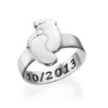 Engraved Baby Feet Ring Engraved baby feet ring