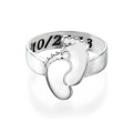 Engraved Baby Feet Ring Engraved baby feet ring