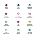 Engraved Couples Birthstone Necklace in Silver Engraved couples birthstone necklace in silver