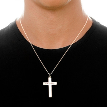 Large Men's Personalised Cross Necklace Large Men's Personalised Cross Necklace
