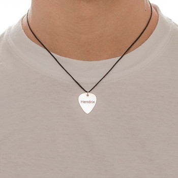 Engraved Guitar Pick Necklace Engraved Guitar Pick Necklace