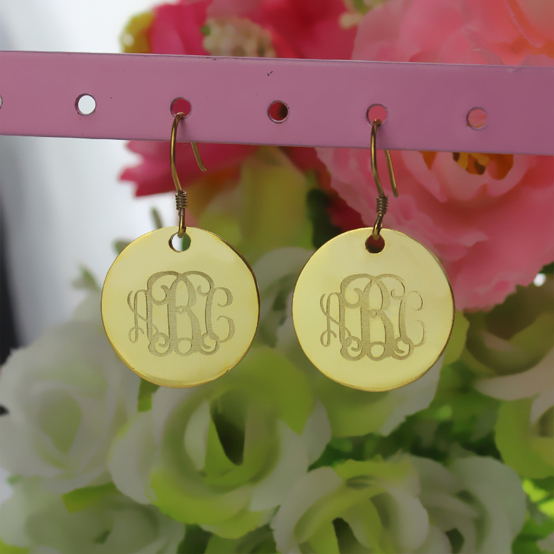 Engraved Monogram Earring Engraved monogram earring design