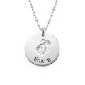 Engraved Silver Baby Steps Necklace