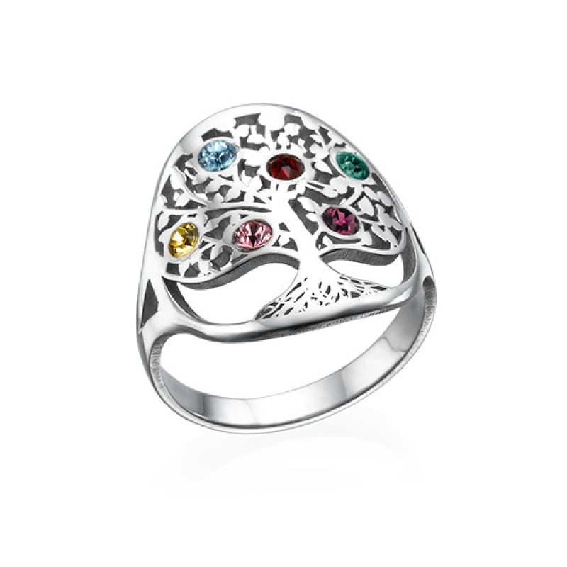 Family Tree Jewellery Birthstone Ring Family Tree Jewellery Birthstone Ring