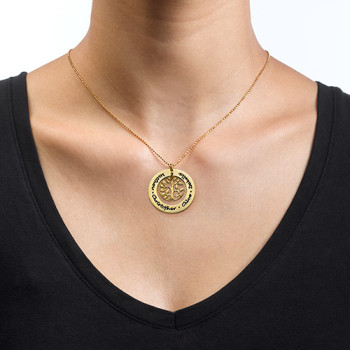 Present for Mum - Gold Plated Family Tree Necklace Present for Mum - Gold Plated Family Tree Necklace