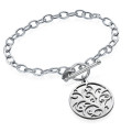 Filigree Tree of Life personalised bracelet with engraved name disc