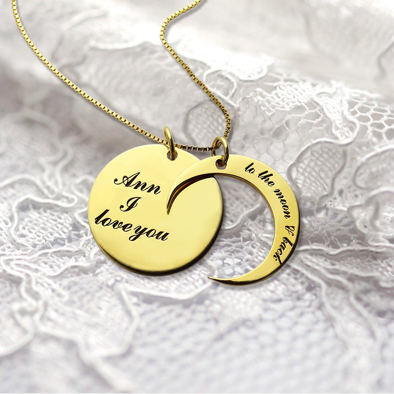 I Love You to the Moon and Back love necklace image