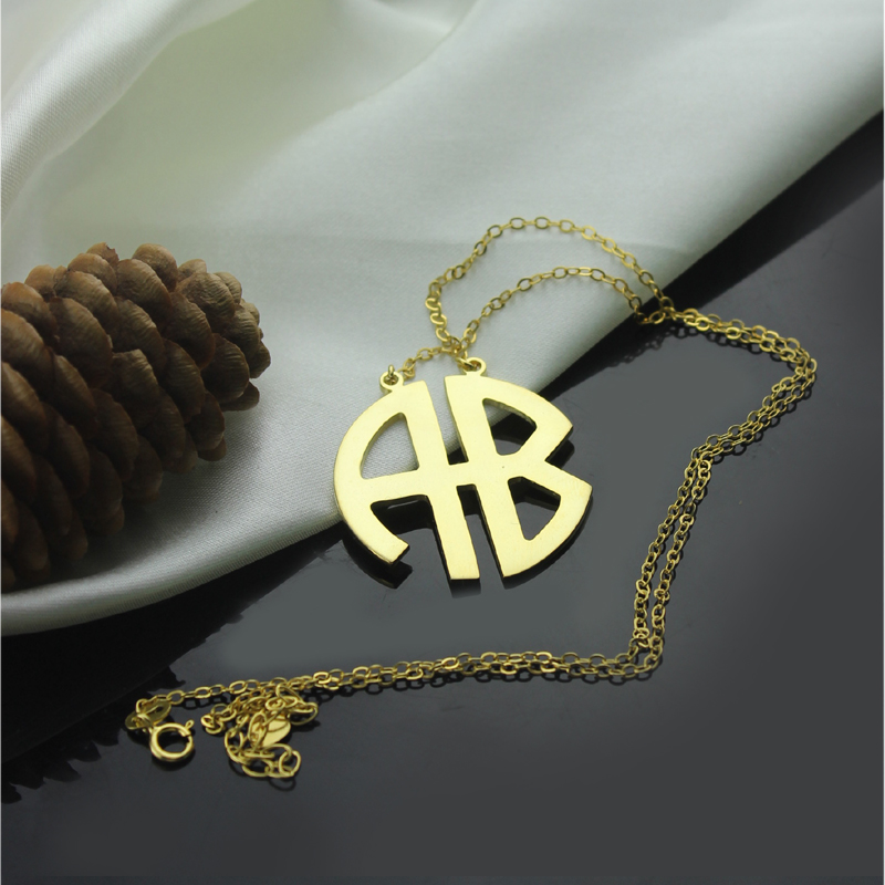 Gold initial letter necklace image