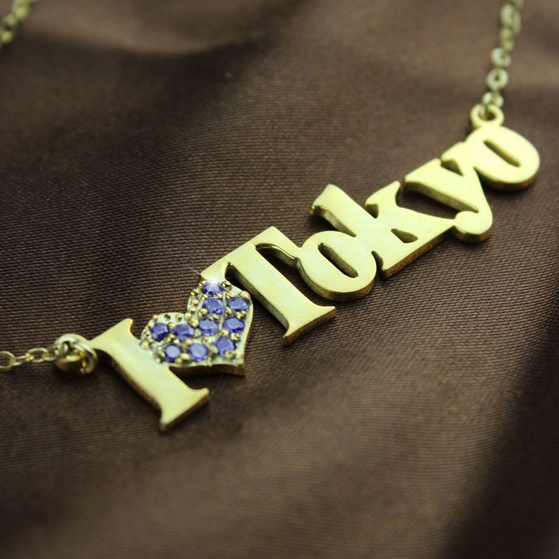 Gold I Love You Name Necklace Charm Gold I Love You name necklace charm