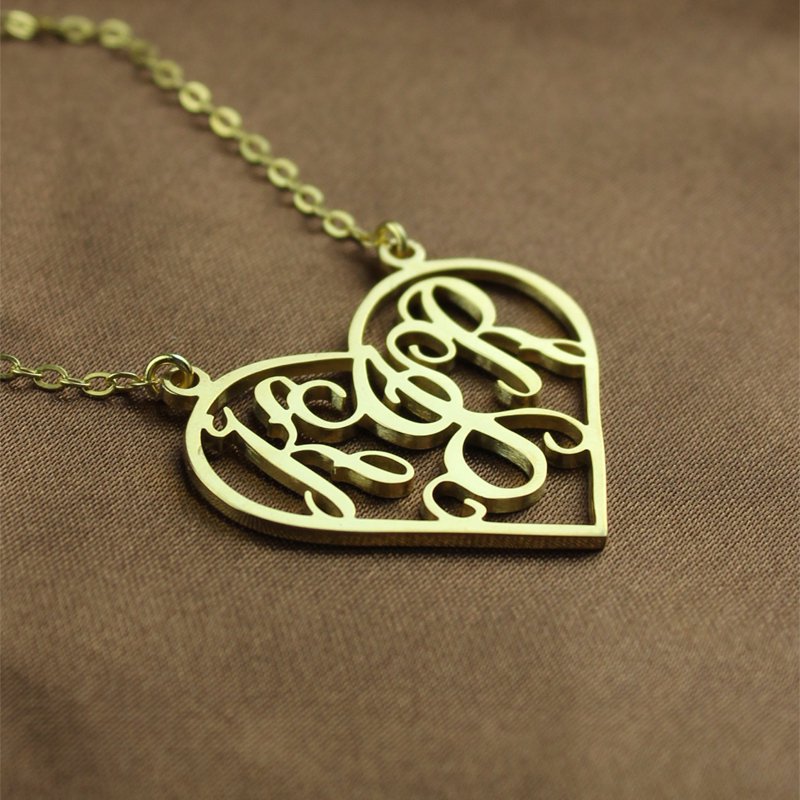 Gold Monogram Name Necklace Gold monogram name necklace