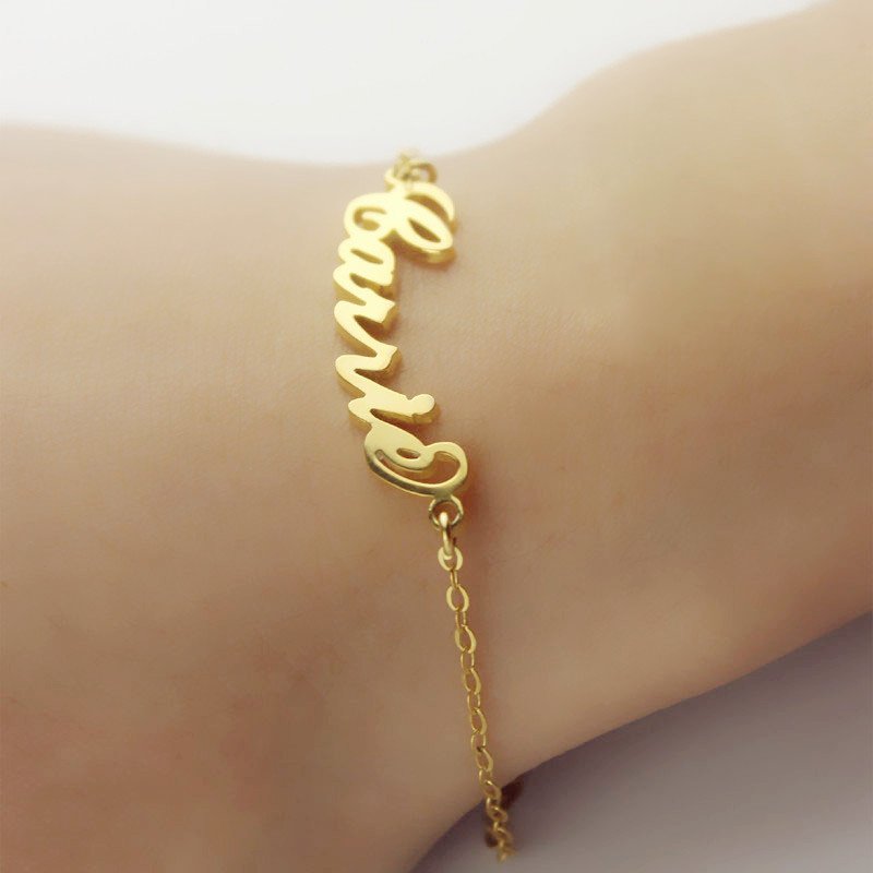 Gold Plated Name Bracelet Gold plated personalised name bracelet