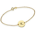 Gold Plated Engraved Initial Bracelet or Anklet Gold plated engraved initial bracelet or anklet with letter pendant