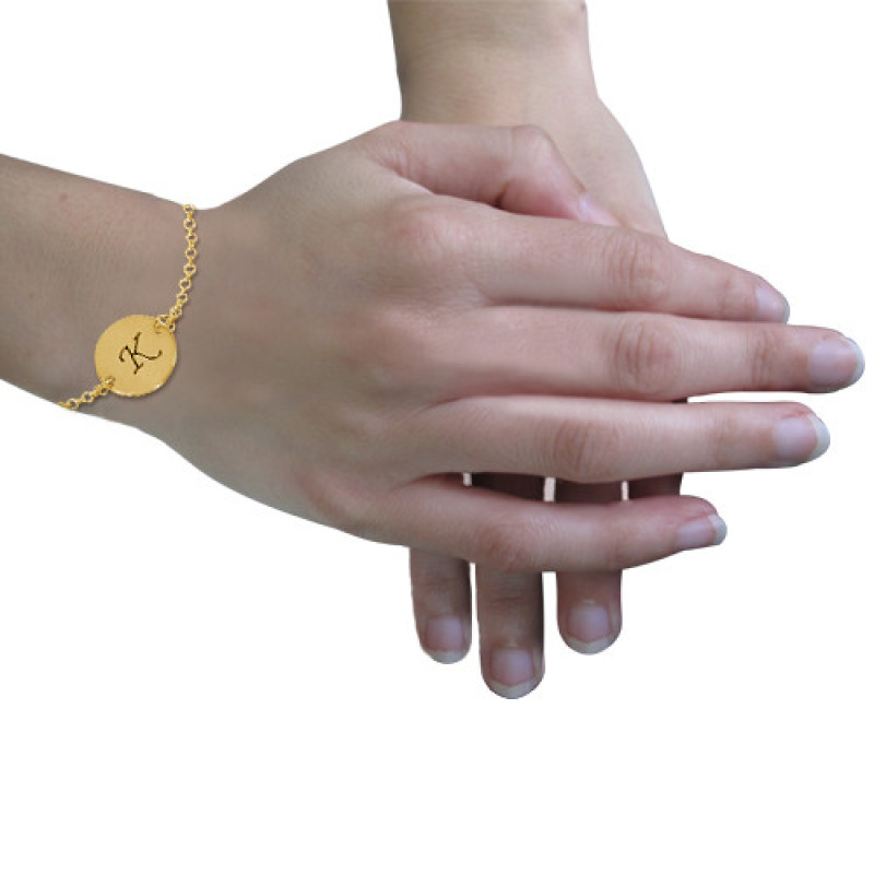 Gold Plated Initial Bracelet Product Image Gold plated engraved initial bracelet or anklet product image