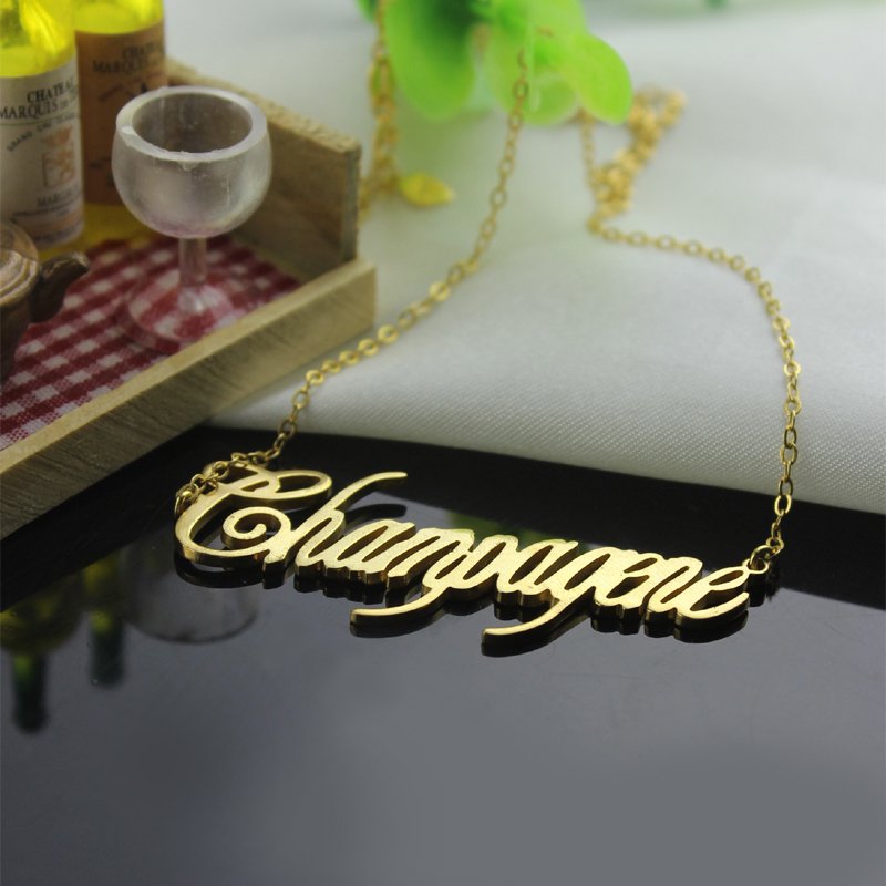 Gold Script Necklace Gold script name necklace