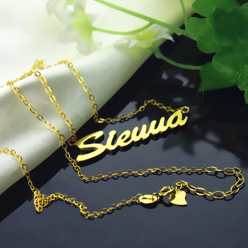 Gold script personalised name necklace product image