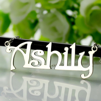 Sterling Silver Harrington Font Name Necklace Sterling Silver Harrington Font Name Necklace
