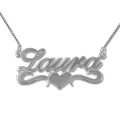 Silver heart name necklace product image