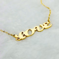Capital Puff Name Necklace 18ct solid gold Capital Puff personalised name necklace